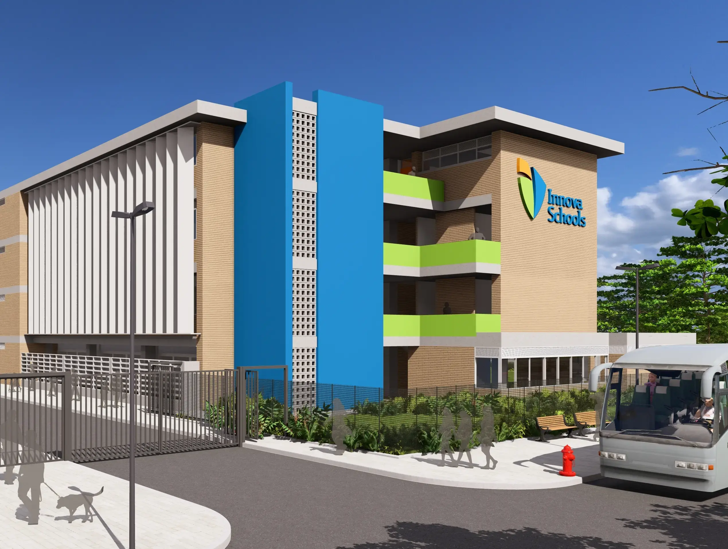 Render de la infraestructura de la sede en Cartagena del Colegio Innova Schools.